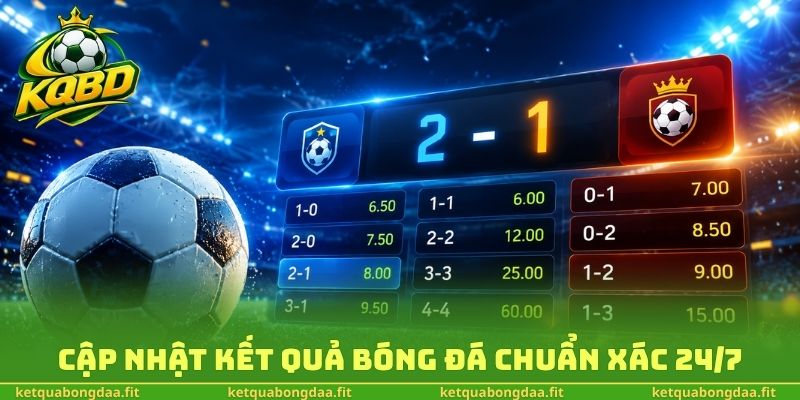 Cập nhật kết quả bóng đá chuẩn xác 24/7